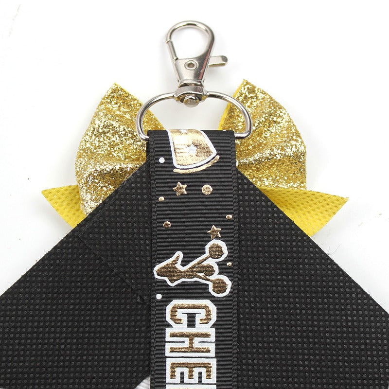 Wholesale Sports Youth Cheerleader Bow Lanyard Ribbon Keychains